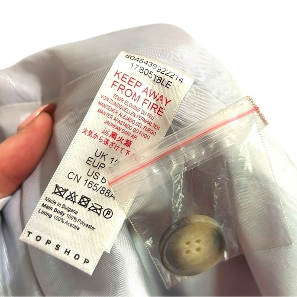 TOPSHOP Double Breasted Vest Bright Blue Size 6 Professional Business Casual - Picture 9 of 9